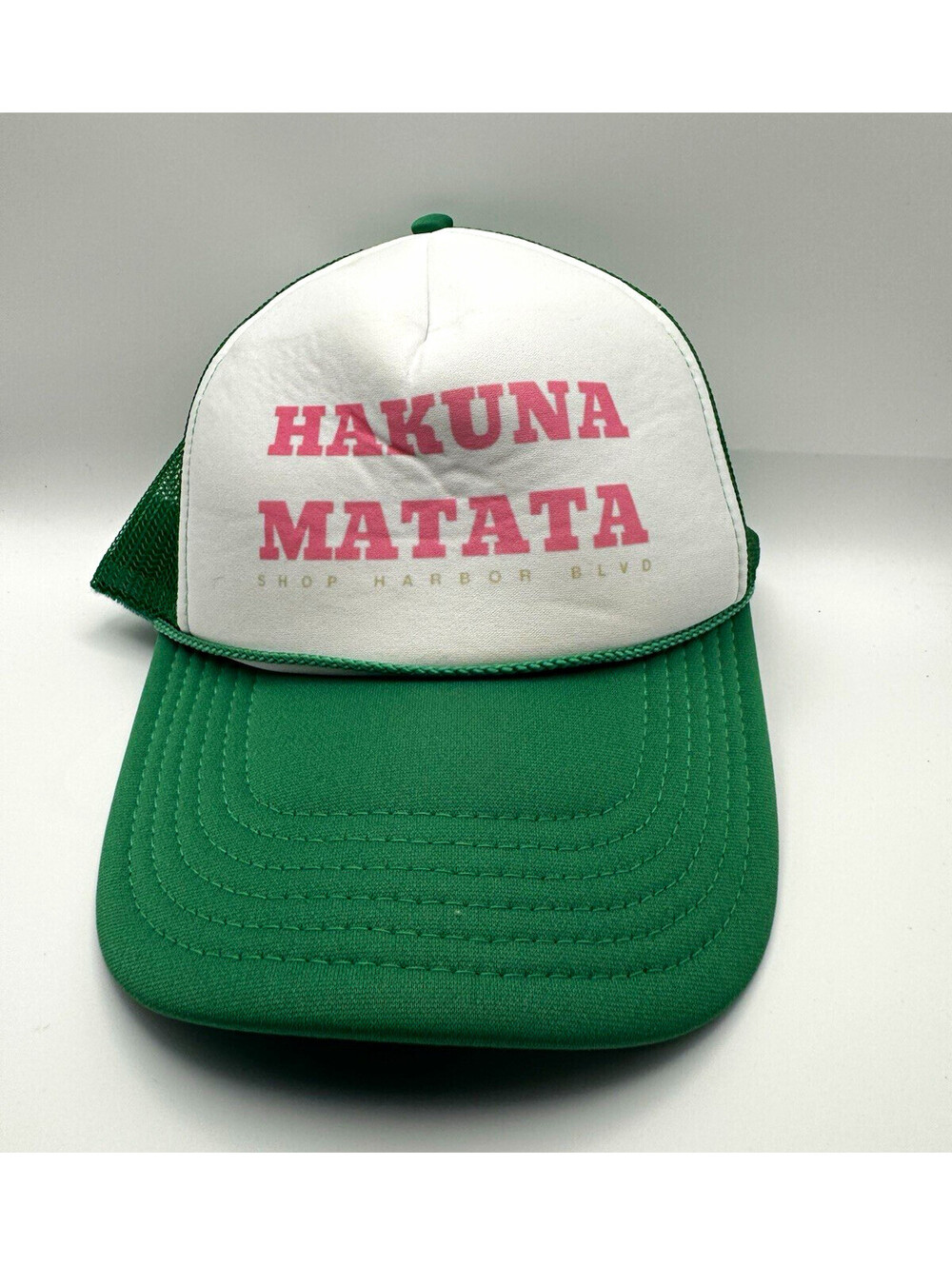 OTTO Hakuna Matata Logo Green/White Trucker Hat Mesh Back Adjustable One Size